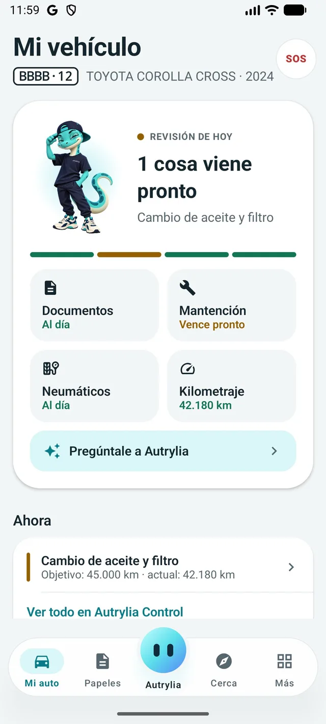 Mi auto en Autrylia: revisión del día, estado por área y próximo paso