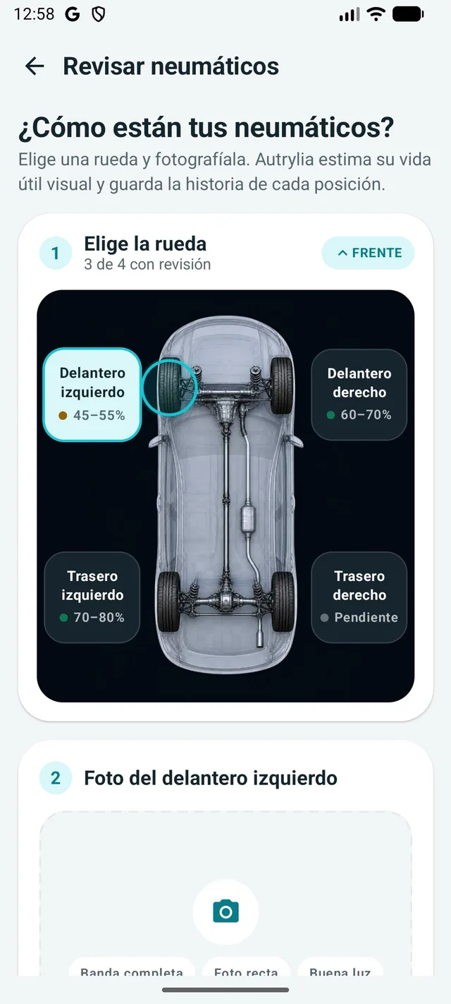 Revisión de neumáticos en Autrylia: las cuatro posiciones del auto con su vida útil visual estimada